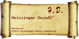 Holczinger Dezső névjegykártya